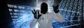 Anonymous hacker with computer code binary interface Royalty Free Stock Photo