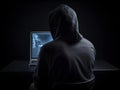 Anonymous hacker. Concept of dark web, cybercrime, cyberattack, etc. AI generated image Royalty Free Stock Photo