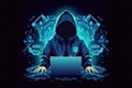 Anonymous hacker. Concept of hacking cybersecurity, cybercrime, cyberattack Royalty Free Stock Photo