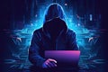 Anonymous hacker. Concept of hacking cybersecurity, cybercrime, cyberattack Royalty Free Stock Photo