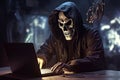 Anonymous hacker. Concept of hacking cybersecurity, cybercrime, cyberattack Royalty Free Stock Photo