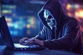 Anonymous hacker. Concept of hacking cybersecurity, cybercrime, cyberattack Royalty Free Stock Photo