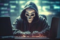 Anonymous hacker. Concept of hacking cybersecurity, cybercrime, cyberattack Royalty Free Stock Photo