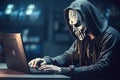 Anonymous hacker. Concept of hacking cybersecurity, cybercrime, cyberattack Royalty Free Stock Photo