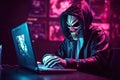 Anonymous hacker. Concept of hacking cybersecurity, cybercrime, cyberattack Royalty Free Stock Photo