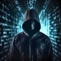 Anonymous hacker. Concept of cybercrime, cyberattack, dark web. AI generated Royalty Free Stock Photo