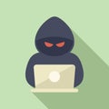 Anonymous hacker with laptop illustration