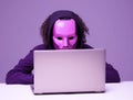 Anonymous hacker with mask. Concept of hacking cybersecurity, cybercrime, cyberattack, etc Royalty Free Stock Photo