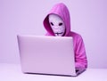 Anonymous hacker with mask. Concept of hacking cybersecurity, cybercrime, cyberattack, etc Royalty Free Stock Photo