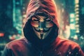 Anonymous Hacker Portrait: Cybersecurity and Cybercrime Concept