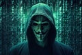 Anonymous Hacker Portrait: Cybersecurity and Cybercrime Concept