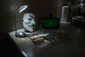 An anonymous hacker tries to crack the operating system`s protection