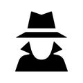 Anonymous, hidden, incognito icon. Black vector graphics