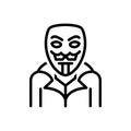 Black line icon for Anonymous, unnamed and nameless