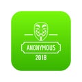 Anonymous icon green vector