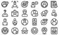 Anonymous icons set, outline style