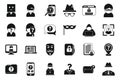 Anonymous icons set simple vector. Human hidden