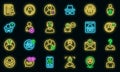 Anonymous icons set vector neon