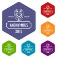 Anonymous icons vector hexahedron