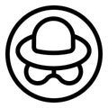 Anonymous incognito icon, outline style