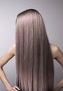 Anonymous long straight healthy cold blonde purple hair. Royalty Free Stock Photo