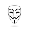 The Anonymous Mask. Monochrome. Isolated Vector Illustration