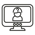 Anonymous monitor face icon outline vector. Avatar face