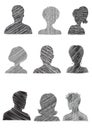 Anonymous Mugshots with scribble effect Royalty Free Stock Photo