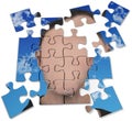 Anonymous mystery man blank face puzzle Royalty Free Stock Photo