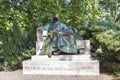 Anonymous Notary of King Bela statue in Budapest, Hungary.