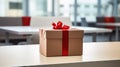 Anonymous Office Secret Santa Leaves Gift on Coworker\'s Desk AI Generated