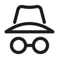 Anonymous outline icon. An incognito person Vector illustration