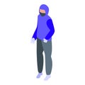 Anonymous person icon isometric vector. Mystery man