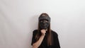 anonymous personal, hiding personal data, lies and fakes on the network, a hacker in a black mask