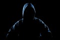 Anonymous silhouette of man in hoodie