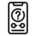 Anonymous smartphone icon, outline style