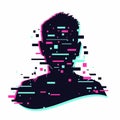 Anonymous vector icon. Incognito sign. Privacy concept. Human head with glitch face. Personal data security illustration Royalty Free Stock Photo