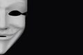 Anonymous white mask isolated on a black background Royalty Free Stock Photo