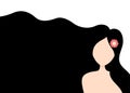 Anonymous woman with black hair beauty banner