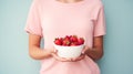 Anonymous Woman Enjoying a Bowl of Yogurt with Berries AI Generated