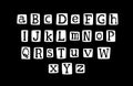 Anonymous y2k black and white alphabet. ABC letters cut out from magazine criminal retro. Royalty Free Stock Photo