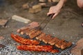 Man making a barbecue Royalty Free Stock Photo