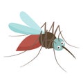 Anopheles mosquito drinks blood. Viral source of diseases, dangerous insect. Royalty Free Stock Photo