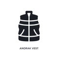 anorak vest isolated icon. simple element illustration from winter concept icons. anorak vest editable logo sign symbol design on Royalty Free Stock Photo