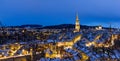 Anorama of the town center of Bern in Christmas season Royalty Free Stock Photo