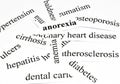 Anorexia. Health care concept of diseases caused by unhealthy nutrition