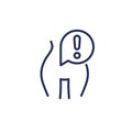 anorexia line icon, eating disorder