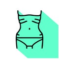 Anorexia line icon, vector pictogram of woman with eating disorder