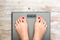 Anorexia text on weight scale, eating disorder as serious mental illness concept