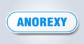 anorexy sign. rounded isolated button. white sticker Royalty Free Stock Photo